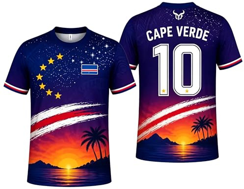 2026 W-M Kap Verde fotboll-t-shirt, 3D-flaggor, tryck, tröja, fantröja, andas, snabbtorkande, träningströja män, kvinnor, barn, ledig, utomhus, sport, fotbollströja, 6#, 160 cm