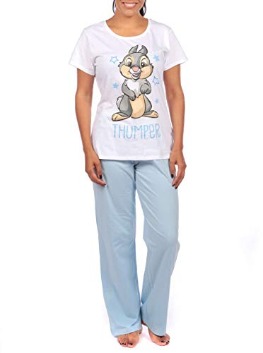Disney Womens Thumper Pyjamas Bambi Pyjama for Ladies Blue Size X-Large