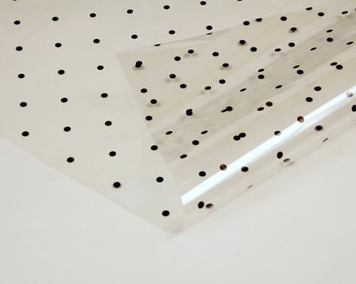 Black Polka Dot Cellophane Gift Wrap (2m x 800mm Folded Sheet) Extra Wide | Ideal for Florists, Gift Hampers, Flower Bouquets, Gift Baskets, Floral Displays, Sweets, Cake Trays and Gift Boxes