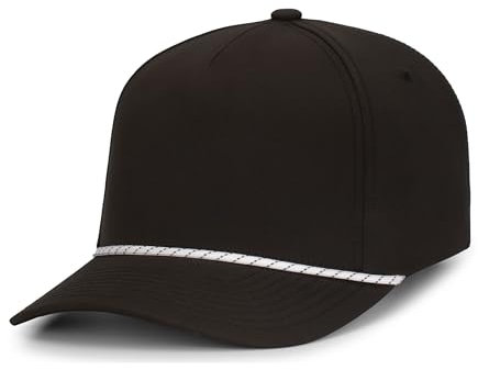 Pacific Headwear Unisex's Weekender Cap-Versatile Rope Hat for Outdoor Adventures and Casual Style, Black/White/Black, One Size