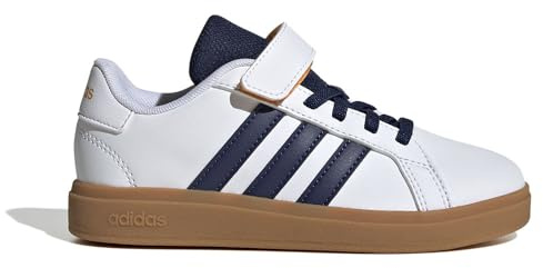 adidas Unisex Kinder Grand Court 2.0 Shoes Children, FTWR White/Dark blue/GUM10, 33 EU