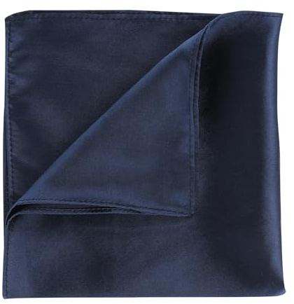 WLLHYF Silk Pocket Squares for Men Handkerchiefs Solid Color 13.7x 13.7 inch Soft Prefolded Pocket Square White Handkerchiefs Men Suit Accessories for Wedding Party