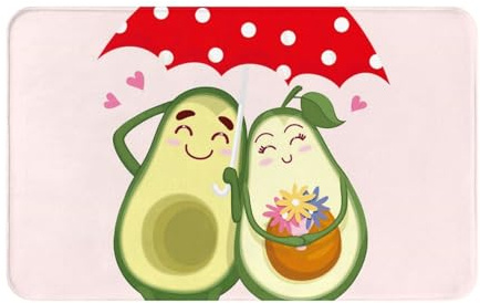 VOSERY Alfombra de baño de 76,2 x 50,8 cm, suave, absorbente, antideslizante, lavable a máquina, con paraguas, alfombrilla de baño, alfombrilla de ducha para baño