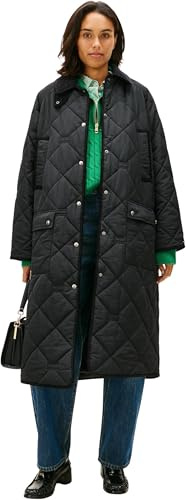 Tommy Hilfiger Cappotto imbottito da donna con bandiera trapuntata WW0WW47747 Parka, nero (nero), M, NERO (Nero), M