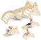 Triangle Climbing Frame for Toddlers, Foldable Wooden Indoor Climbing Triangle Set with Ramp and Arch, (New climbing frame three-piece set-log)