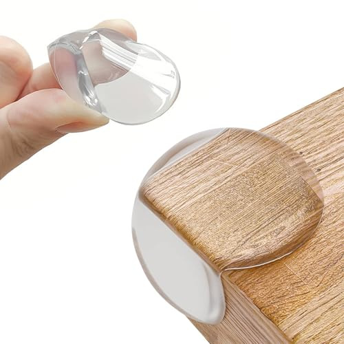 Funalix 12 Pezzi Paraspigoli per Bambini, Paraspigoli Angolari Rotondi in PVC - con Adesivo Forte per Sicurezza di Tavoli e Mobili