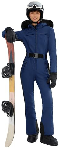 Yousify Womens Ski Suit One Piece Snowsuit Onesie Waterproof Windproof Ski Jacket Snowboard Sports Slim Jumpsuits Outerwear
