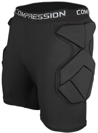 Homyl Pantaloncini da Portiere con Protezione per, Vita Flessibile, Protezione dagli Impatti, Pantaloncini da Portiere da Calcio per Baseball, w Protezione per Il Cavallo, M