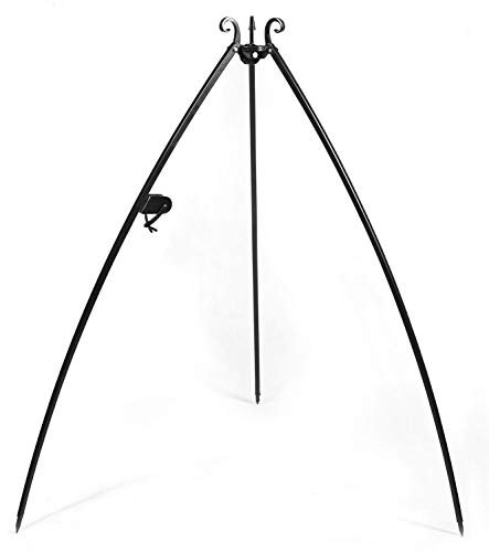 Dreibein mit Kurbel H 200 cm aus Naturstahl Grill Tripod Grillständer Schwenkgrill CookKing