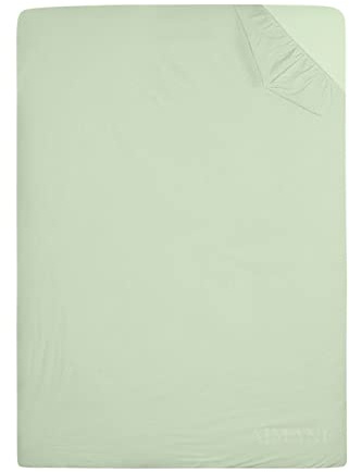 AIMANE® Single Fitted Sheet 90 x 190 CM Non Iron Percale Easy Care Poly Cotton Single Size Fitted Bed Sheet Perfect for Single Size Mattress Duck Egg