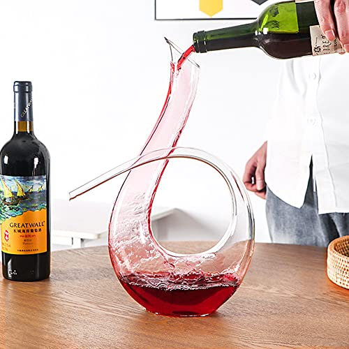 Carafe à décanter pour vin – 100 % sans plomb en forme de U en verre de cristal soufflé à la main
