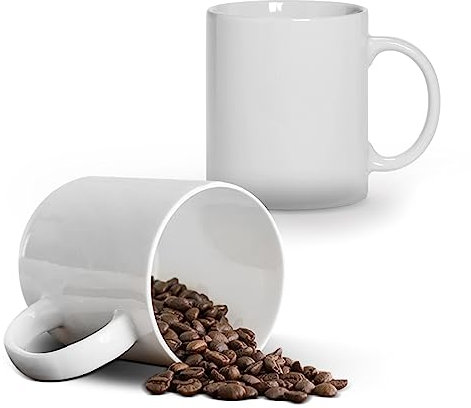 Gang Rinpoche 14 oz White Coffee Mugs Set of 2, Fine Bone China Lightweight Porcelain Coffee Cups With Handles for Hot Milk Cappuccino Mocha Cocoa Latte Espresso Coffee, Dishwasher & Microware Safe