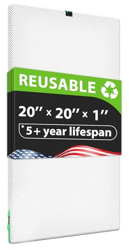 Reair 20x20x1 Air filter, Washable and Reusable Air Filter 20x20x1 for AC HVAC Furnace, MERV 8 Air Filters Machine Washable & Dryer Friendly, AC Furnace Air Filter