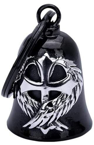 TEWAFOS Motorcycle for Bell - Bicycle Bells for Men, Stainless Steel bring good luck and peace motorcycle bell (black sliver)