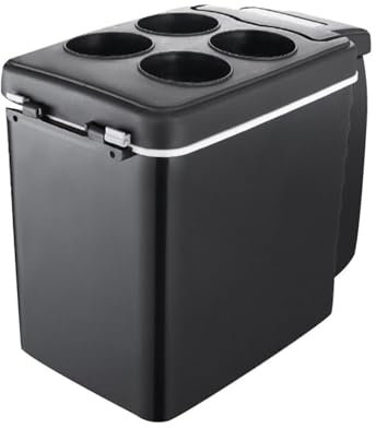 Portable Car Fridge - 6 Litre 12V Car Cooler/Heater Portable Refrigerator | Compact Car Freezer with Compressor, Double Electric Car Refrigerator