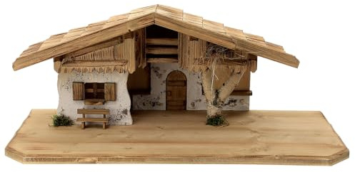 Holyart Stalla Wallgau Stile Nordico presepe 12 cm Legno 30x70x30 cm