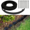 Eikuavons Flexible Rasenkante aus Kunststoff mit 30 Erdanker zur Verankerung, Lawn Border Garten, Flexible Wurzelsperre System, Beeteinfassung rund Beetumrandung Länge 10m, Höhe 5cm, Schwarz