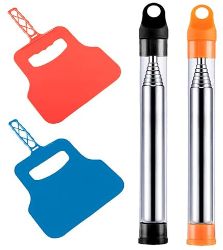 Kiuiom 2PC Ventilador De Barbacoa De Plástico,Tubo De Fuego De Soplado,Parrilla Fan Al Aire Libre,Manual Barbacoquía Blower,Blow Fire Tube De Acero Inoxidable Portátil,Para Senderismo,Supervivencia