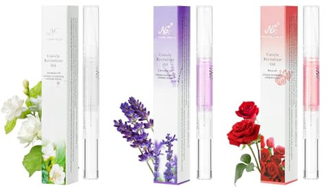 LOPHE Olio per Unghie e Cuticole, 3 Pezzi Penna per Olio Set di Oli per Cuticole, Trattamento delle Unghie, Nail Moisturizer, Nail Care Pen Formula Non Grassa, Serie A