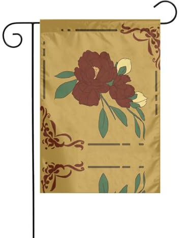 YYHWHJDE Mât de drapeau de jardin à motif fleur de lune rouge double face 30,5 x 45,7 cm