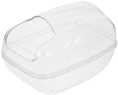 DECHOUS Bain de Sable pour Hamster Transparent Antidérapant Bac Polyvalent pour Salle de Bain et Sauna Adapté Aux Petits Animaux comme Chinchillas et Hamsters Plastique