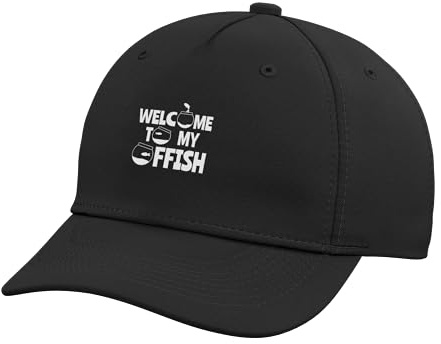 Welcome to My Offish I Aquarium Aquaristic Fish Fish Friends Adjustable Printed Baseball Hat, Black