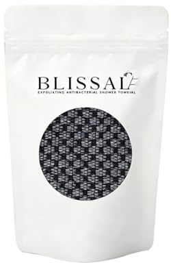Exfoliating Anti-bakterial Shower Towel, extra lång peeling tvättlappar för män och kvinnor, djuprengörande ryggbälte för mjuk kroppsskrubbning, svart