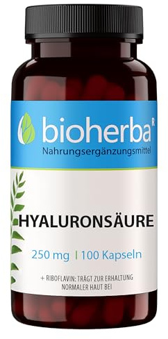 Hyaluron Kapseln – 100 Stück mit 250 mg Hyaluronsäure und Vitamin B2 von BIOHERBA PZN 17190849