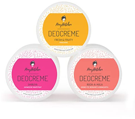 PonyHütchen - Deocreme Sparset 3x50 ml - Feste Deocreme vegan, ohne Aluminiumsalze & Tierversuche - Unisex Antitranspirant Naturkosmetik handgemacht mit Bio-Zutaten - Ideal für Handgepäck