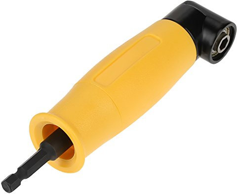Winkelvorsatz, 90 ° Winkelschrauber Vorsatz Adapter 1/4 Sechskant Schaftverlängerung Schraubendreher Bohrer Buchse Halter Gelb Aluminiummaterial für Elektrischen Bohrmaschinen und Steckschlüssel