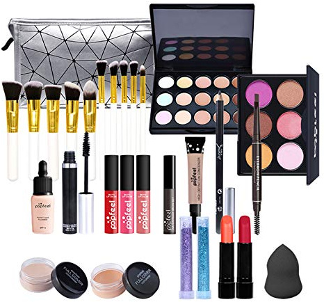Trousse Trucchi Donna, Set Trucchi Donna, Kit Trucco Tutto in Uno Palette Cosmetica, Kits Trucchi Make Up Completo con Ombretti Rossetto Correttore Kit Cosmetici per Donne Ragazze Regalo di Natale