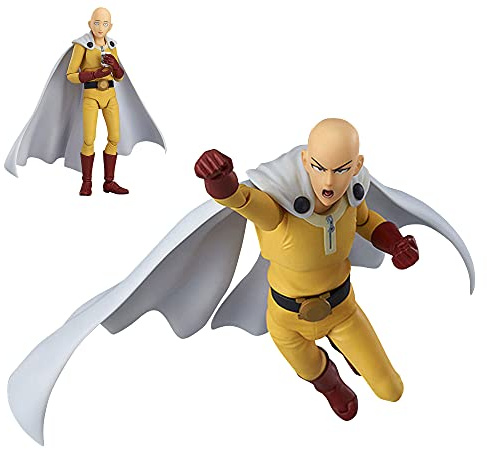 ONE-PUNCH MAN Figure Saitama Character Model PVC Face Replaceable Action Figure for Gift Desktop Decorations(15CM, Exquisite Box)
