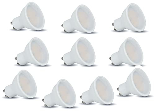 ZOREI 10 x GU10 LED-lampor, 10 W, 1 000 lumen, GU10 LED-ljus (kall vit 6 400 K)