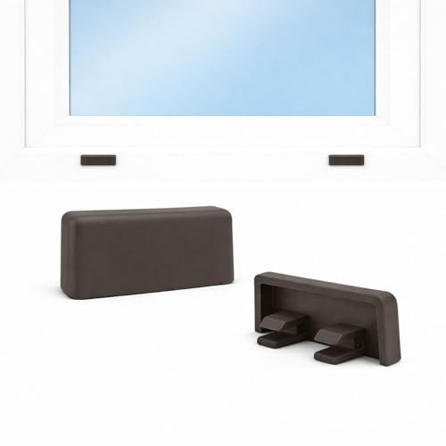 Ante bellum Bouchons de Drainage pour Fenêtres – Lot de 20 Capuchons pour Profilés Plastique et Aluminium, Gestion de l'Humidité et Condensation, Design PVC à Fixation Facile (Marron Gris)