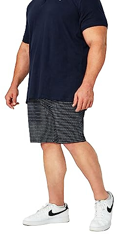 BadRhino Big & Tall Navy Diamond Print Stretch Chino Shorts - Men's - Plus Size Curve