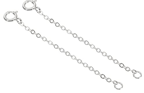 PATIKIL 2 pouce S925 Argent Collier Rallonge, 2 Paquet Or Plaqué Chaîne Rallonges Extension pour Colliers Bracelet Bijoux Fabrication, Platine