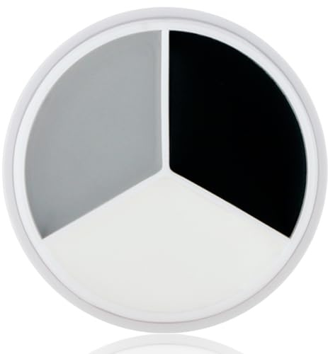 MEICOLY Black White Light Grey Face Body Paint Palette,Halloween Zombie Skeleton Makeup Face Paint,Clown Black White Makeup for Adults and Kids,Professional Body Paint Face Painting for SFX Cosplay