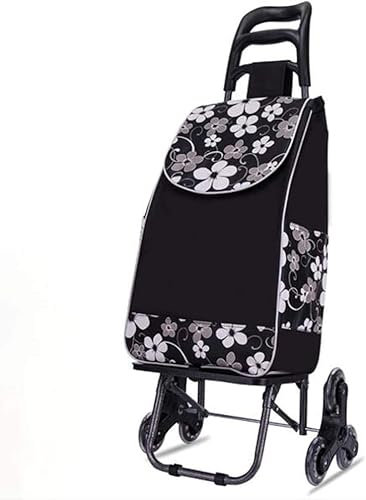 Carro de Compras con Ruedas Carro de Compras Plegable Utilidad de comestibles Carro liviano Carro para Subir escaleras con Ruedas giratorias y Bolsa de Lona Impermeable extraíble (Color: B)