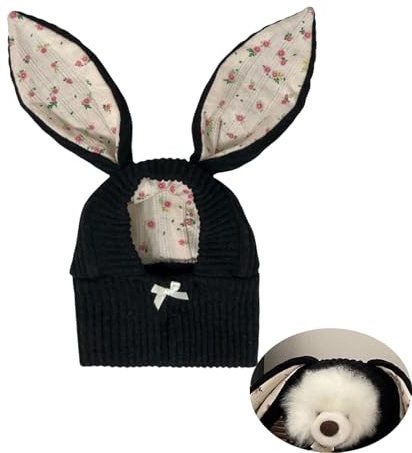 HOMDOWUP Orecchie silenziose per conigli per cani, paraorecchie per cani protezione dal rumore Cappelli per cani in maglia Protezione per orecchie di animali domestici Calda copertura per orecchie di