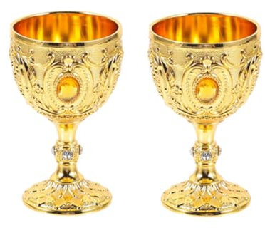 LXLUOO calice vintage, 30 ml, doré, verres à liqueur, en métal, minuscule coupe à vin, liqueur pour la maison, le bar, la décoration de bureau (doré)