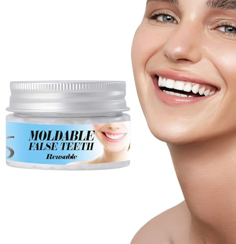 PHYNDR 1 cajas de obturación dental provisional, 30 ml cemento dental, gránulos de reparación de dientes postizos moldeables, reparación de prótesis para cosplay de Halloween