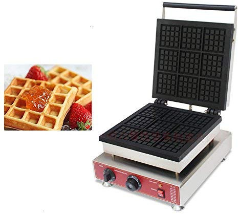 ALDKitchen NP de 901 9 Commercial Gofrera Maker antiadherente de horno cuadriculada S de Belgas WAFFEL Baker 220V