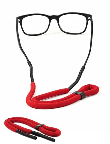 SPORTS WORLD VISION Flytande Glasögonrem – Neonfärgad Synlig Premiumsnodd för Vattensport | 70 cm Justerbart Stopp & Halkfri Solglasögonhållare 1- eller 2-pack