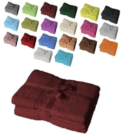 EXKLUSIV HEIMTEXTIL Duschtuch 2er Set 70 x 140 cm Bordeaux