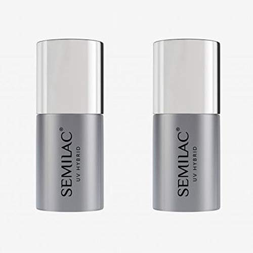 Semilac Base Coat and Gel Top Coat Set | 2 x 7 ml | Gel Nail Polish Set | Long-Lasting Base and Top Coat | Compatible with UV/LED Products | Vegan Friendly Formula