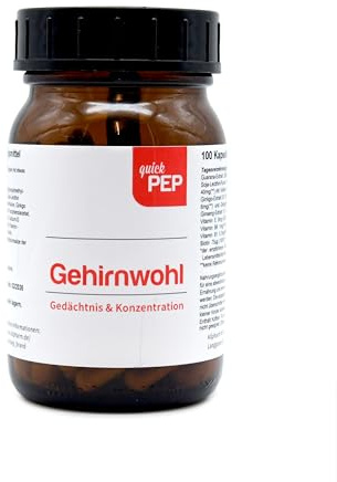 quickPEP Gehirnwohl Vitamin Kapseln 100 Stk. vegan - 100% natürlicher Wirkstoff Komplex mit Vitamin B sowie Extrakten aus Ginseng, Ginkgo und Guarana