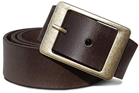 ROYALZ Cintura in pelle donna per jeans tuta pantaloni donna cintura 4 mm di spessore, Colore:Marrone Scuro, dimensione:Misura della vita 90 cm = Lunghezza totale 105 cm