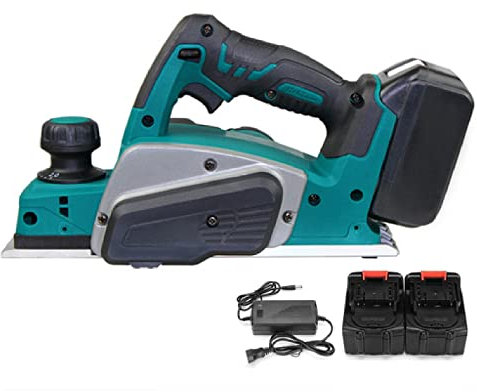 Pialla a mano elettrica, Pialle a mano elettriche a batteria Lavorazione del legno, con 2 batterie, Pialla a mano portatile per legno Utensile elettrico per la lavorazione del legno Potente pialla