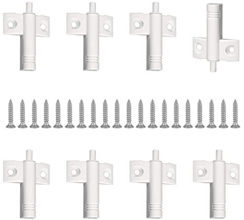 WANGCL 10 topes de bisagra de cierre suave para puerta de armario de cocina, cajón, amortiguadores de cierre suave y silencioso, con tornillos, color blanco