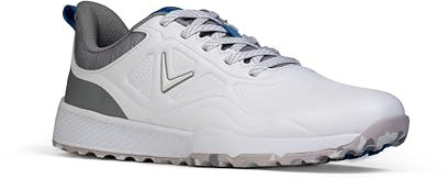 Callaway Golf Men's GTX Golf Shoe, Weiß Grau Blau, 43.5 EU